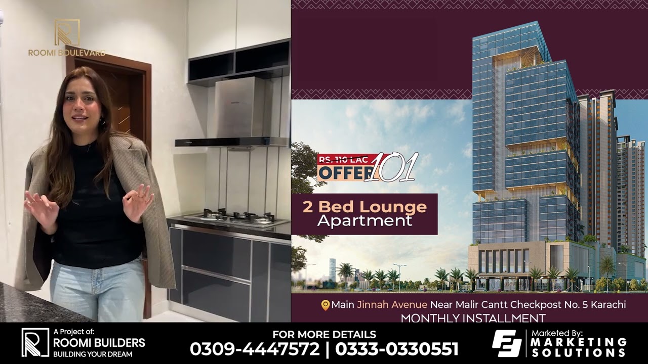 Own 2 Bed Lounge at Roomi Boulevard at 101 Lac Offer | Easy 80,000 Monthly Installments
