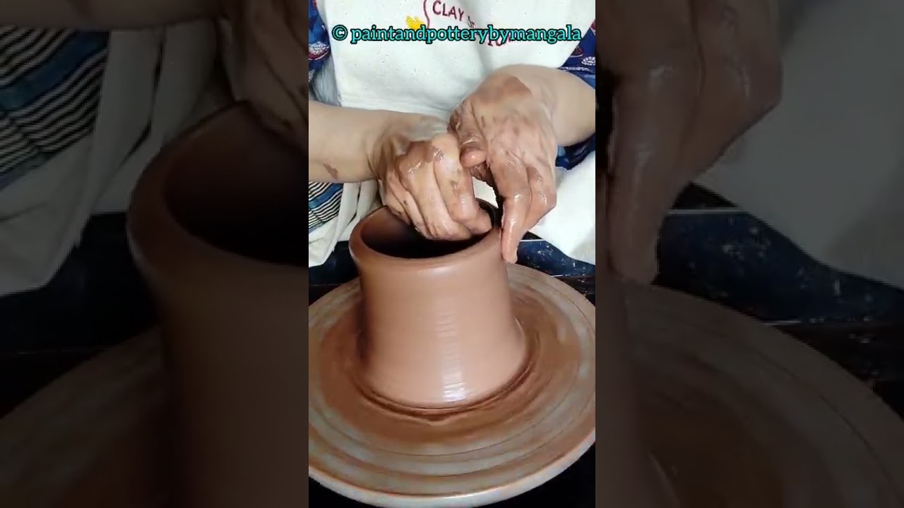 Clay /Pottery process/Tall vase 