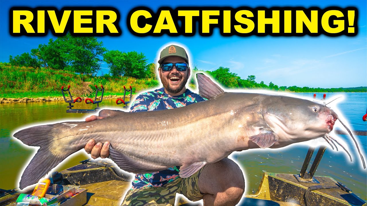 GIANT River CATFISHING with ROD & REEL!!! (Catch Clean Cook)