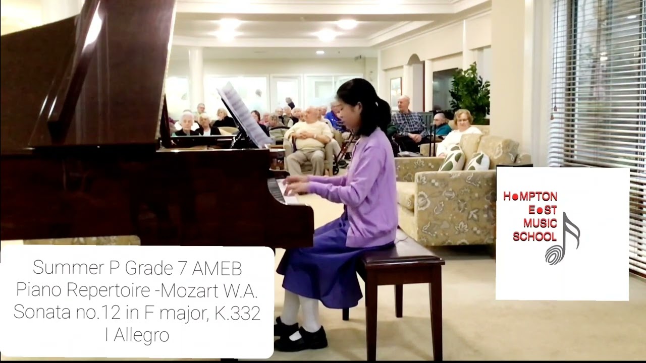 Mozart W.A. Sonata no.12 in F major, K.332 I Allegro -Summer P Grade 7 AMEB Piano Repertoire