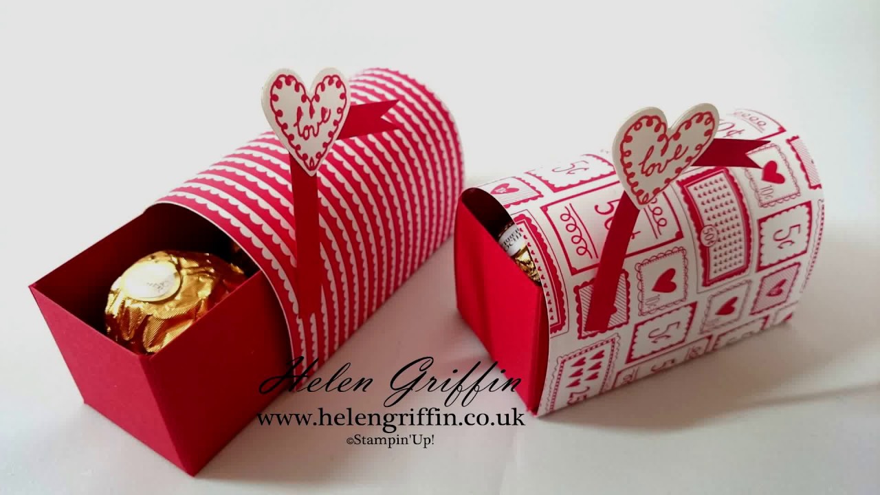 Stampin'Up! Ferrero Rocher Valentines Mini Post Box Tutorial