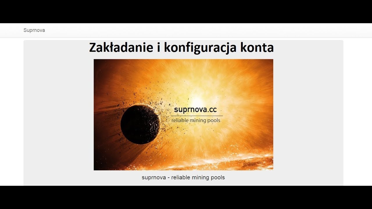 SuprNova cc Jak założyć i skonfigurować konto oraz pool minera HajsoHolicy