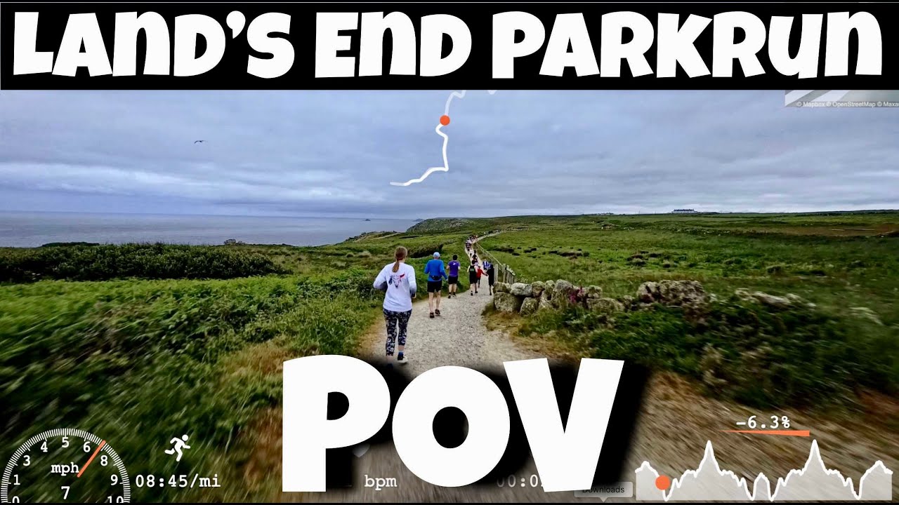 Lands End Parkrun Full Course POV With On Screen Stats