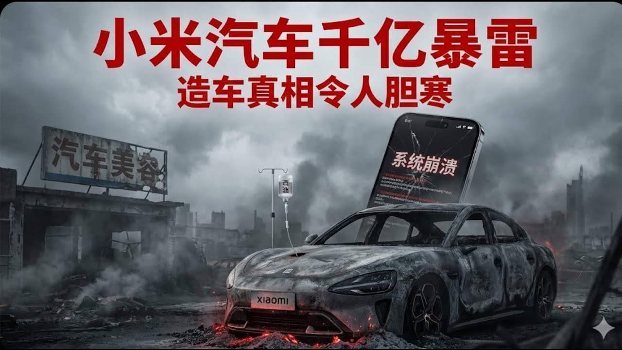 小米SU7紧急暴雷，首批车主拿命公测，雷军收割千亿流量，造车真相令人胆寒，工业垃圾还是神车，小米SU7失控真相，#小米汽车 #雷军 #新能源骗局 #特斯拉 #自动驾驶