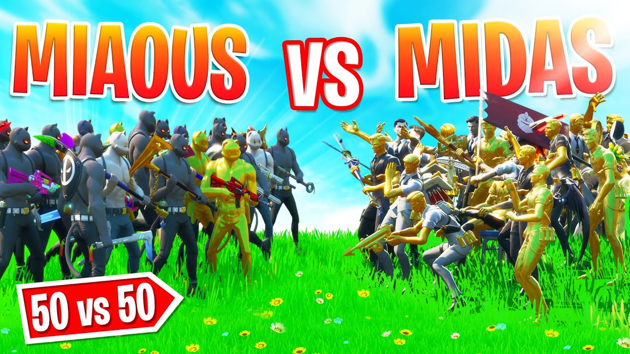 50 BOSS MIAOUSCLÉ vs 50 MIDAS ! (événement délire fortnite)