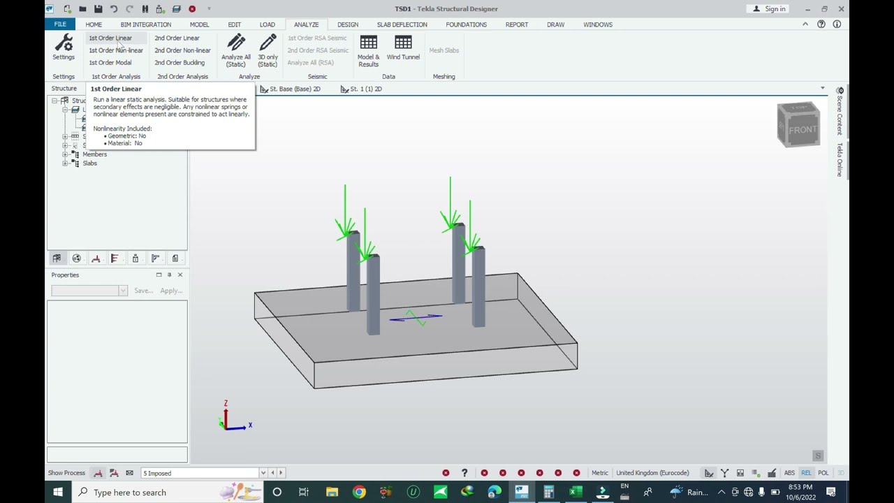 Design Combine footing in Tekla Structural Designer