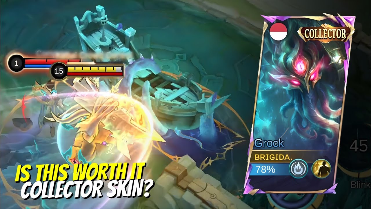 GROCK COLLECTOR SKIN GAMEPLAY & SKILL EFFECTS REVIEW - Mobile Legends Bang Bang