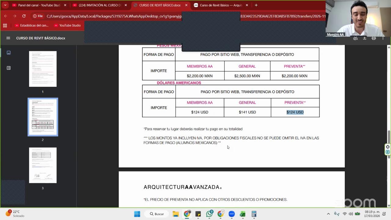 INVITACIÓN AL CURSO DE REVIT BÁSICO EN WWW.ARQUITECTURAAVANZADA.COM