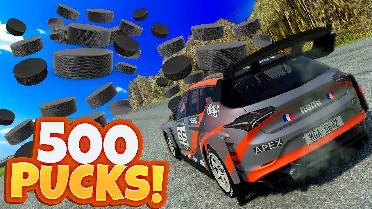 500 PUCKS vs Our Cars on a Steep Mountain! (BeamNG Drive Mods)
