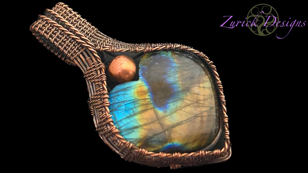Heart Wire Wrapped Pendant with Woven Hearts Bezel