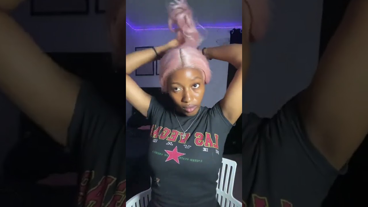 Pastel pink wig installation Tutorial #tiktokviral #wigs #influencer #wigtutorial #wiginstall #hair