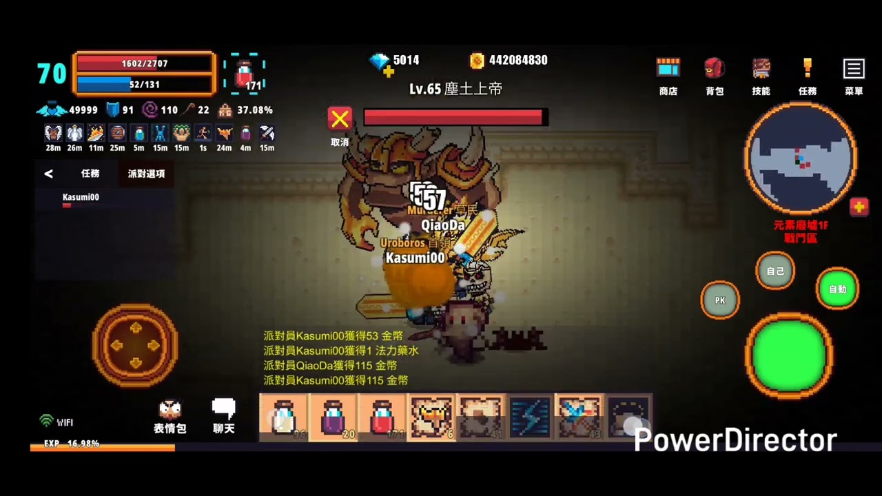 【柳丁】Pixel Knight Online 雙吃塵土上帝-Two players took down the Dust God