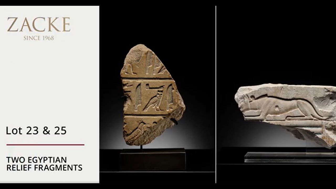 Lot 23 & 25: TWO EGYPTIAN RELIEF FRAGMENTS