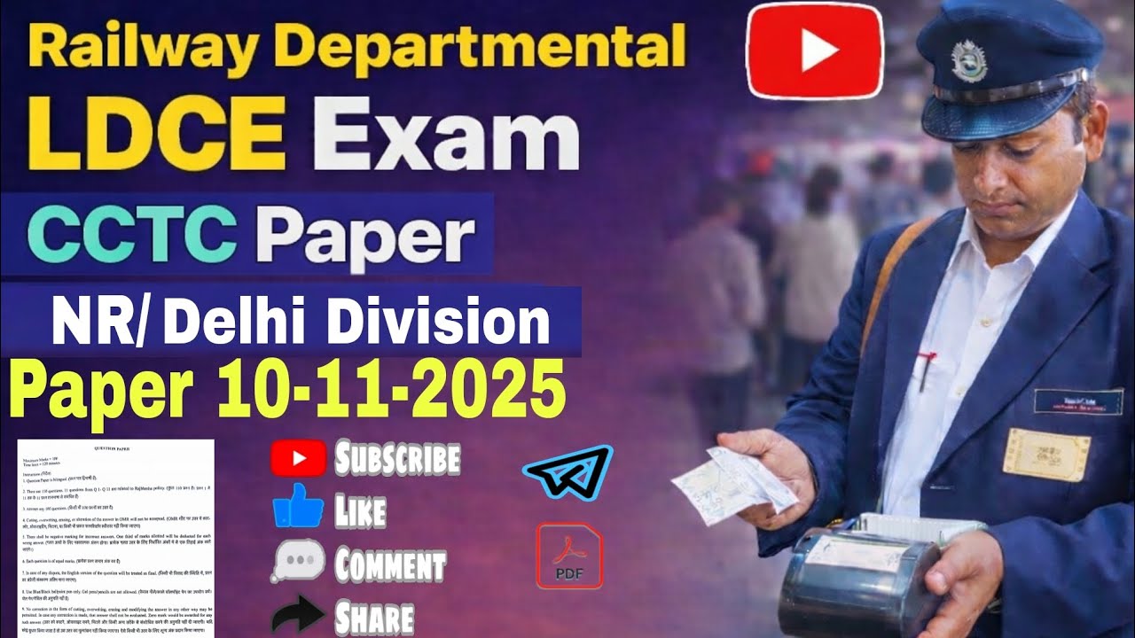 NR Delhi Division LDCE CCTC Paper 2024 | Complete Solution | Railway Departmental Exam #railwayexam