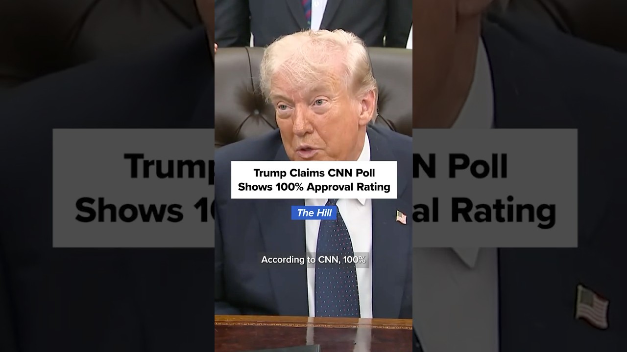 Трамп утверждает, что опрос CNN показывает 100% рейтинг одобрения.