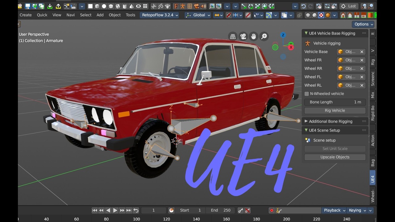 Bforartists  Аддон UE4 для ригга машин для игрового движка