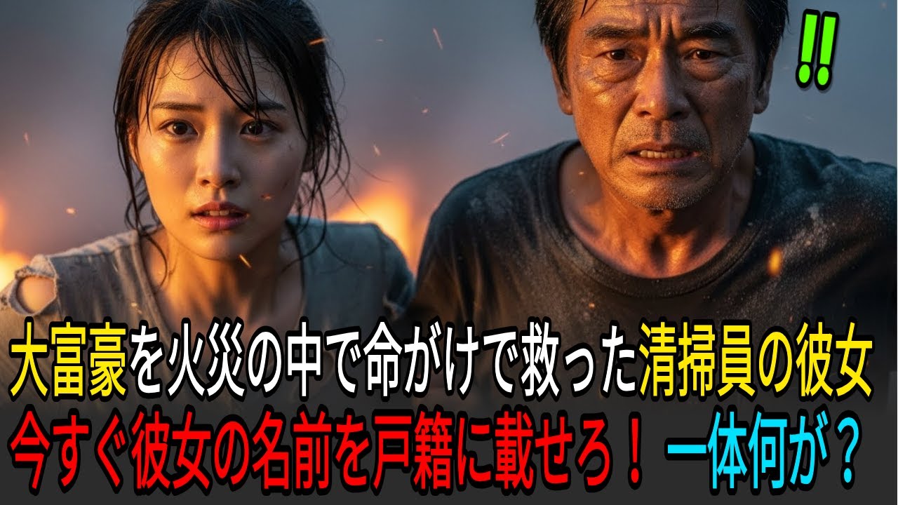 大富豪を火災の中で命がけで救った小さくて貧しい清掃員の彼女病院で目を覚ました彼の第一声――「今すぐ彼女の名前を戸籍に載せろ！」衝撃の一言