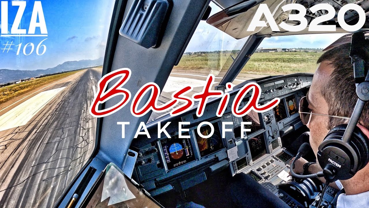 A320 BIA 🇫🇷 Bastia | TAKEOFF 34 | 4K Cockpit View | ATC & Crew Communications [RE UPLOAD]