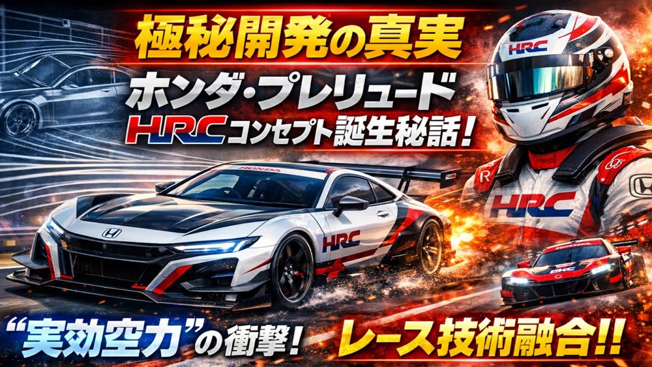 🚗🔥【極秘開発の真実】ホンダ・プレリュードHRCコンセプト誕生秘話！“実効空力”とレース技術の衝撃融合とは？