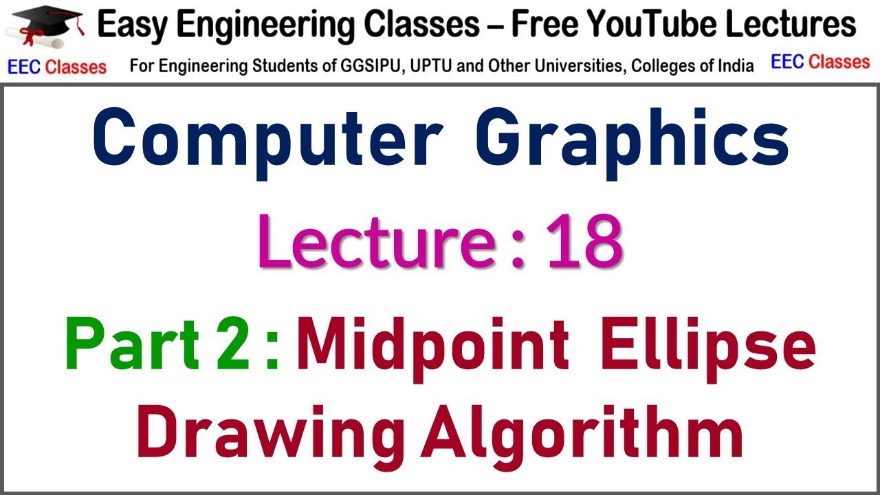 CGMM Lecture 18 | Midpoint Ellipse Drawing Algorithm(Derivation) Part 2 - Hindi/English