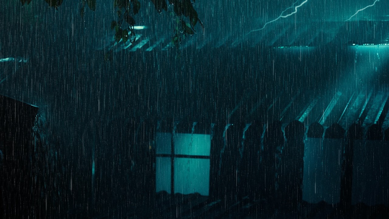 Heavy Rain on Tin Roof at Night ⛈️ Thunderstorm Sounds for Fast Sleep and Total Relaxation