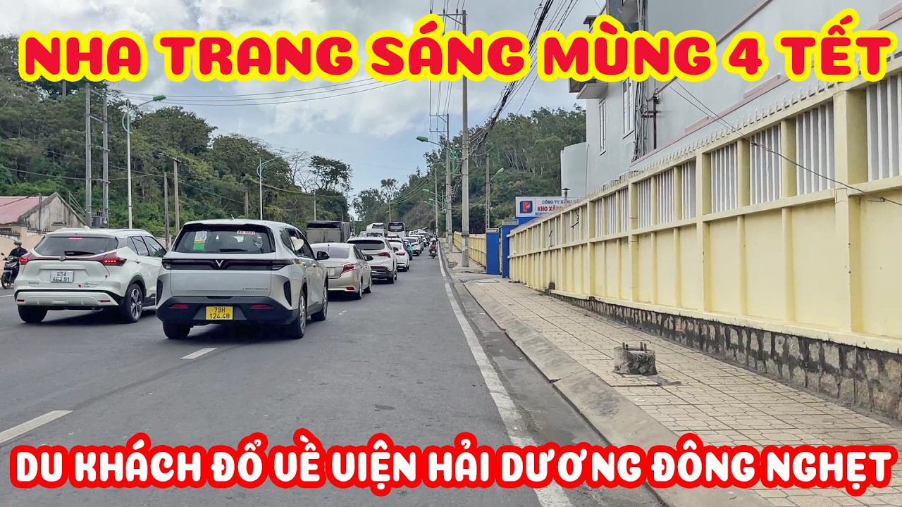 NHA TRANG MÙNG 4 TẾT - ĐƯỜNG TRẦN PHÚ XE NỐI ĐUÔI HÀNG DÀI - VIỆN HẢI DƯƠNG HỌC ĐỘNG NGHẸT DU KHÁCH