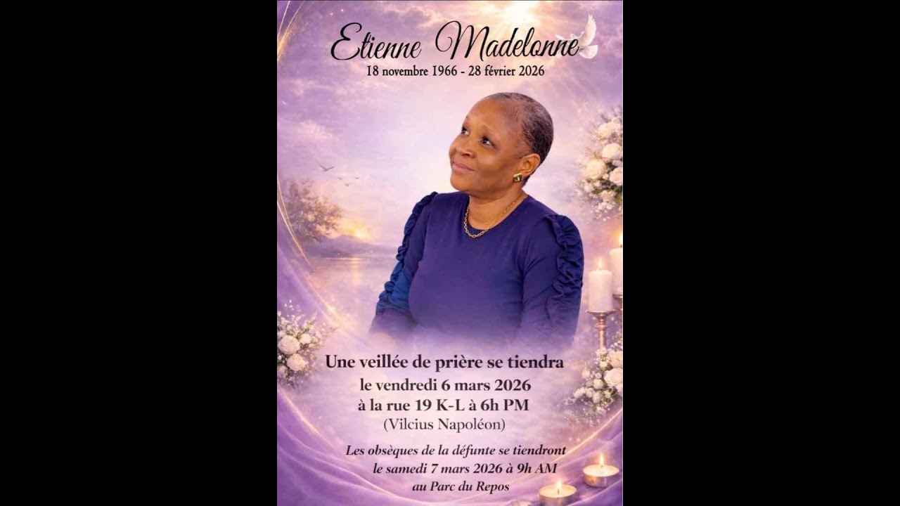 Cérémonie Funéraire  Etienne Madelonne Née le 18 Nov 1966