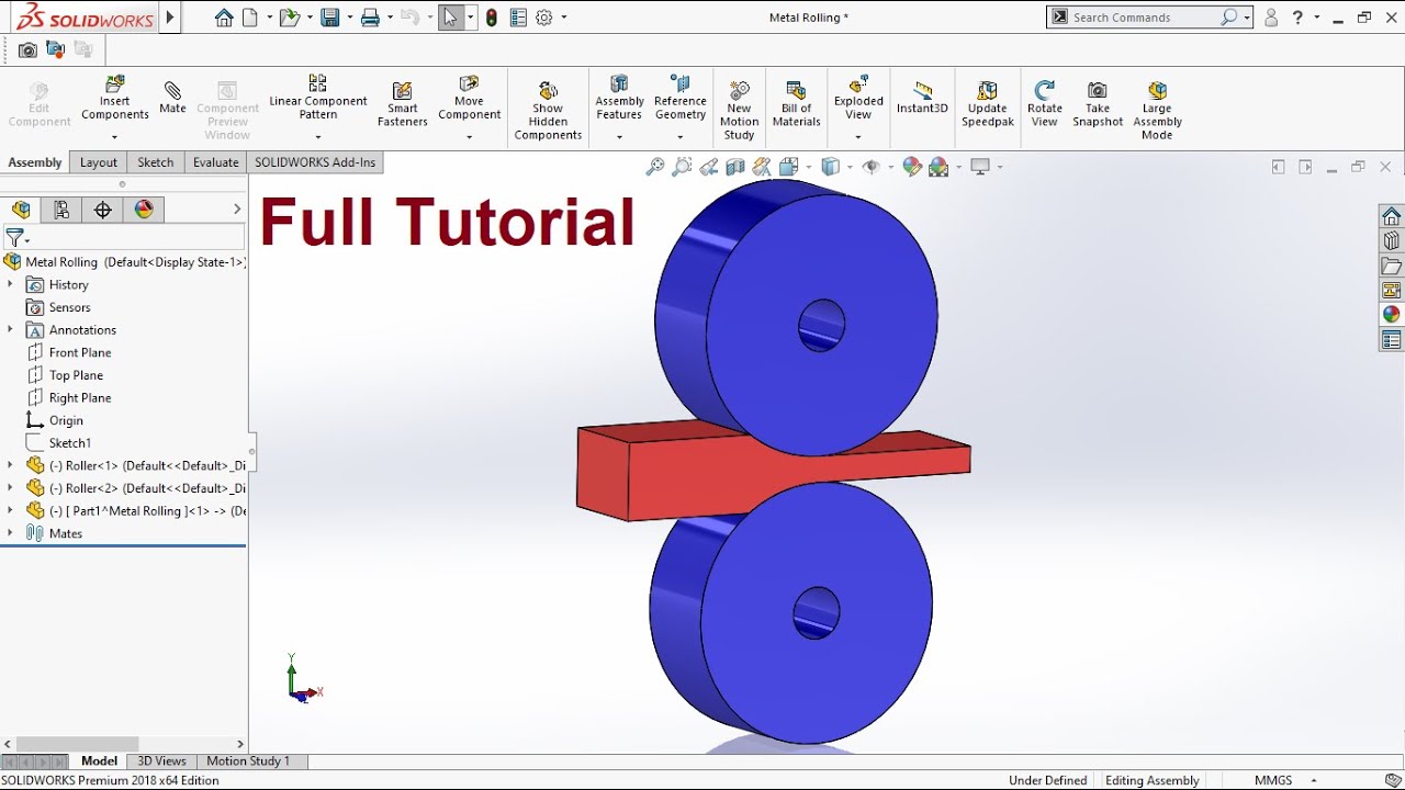 Creating a Simple Metal Roll Forming Process Animation in Solidworks