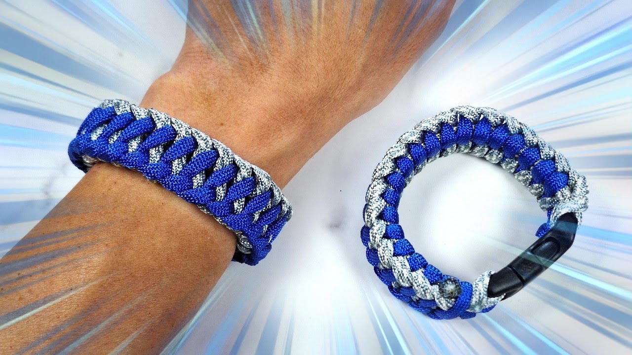 Beetle Fangs Paracord Survival Bracelet 🧗🏻‍♂️ Two-Color Double-Sided Bracelet with Buckle