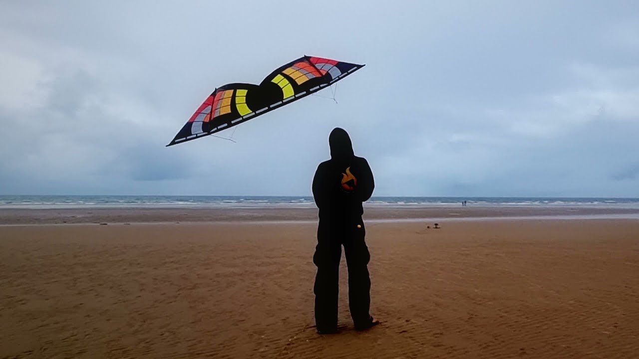 Back to the Beach pt 2 (flying a quadline kite through a dog stake)