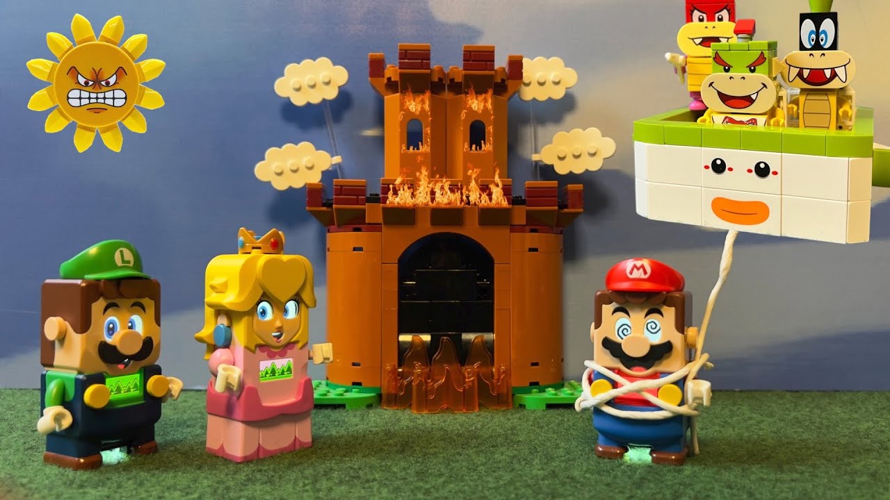 Lego Luigi and Peach enter The Nintendo Switch to save Mario from the Bosses? #legomario