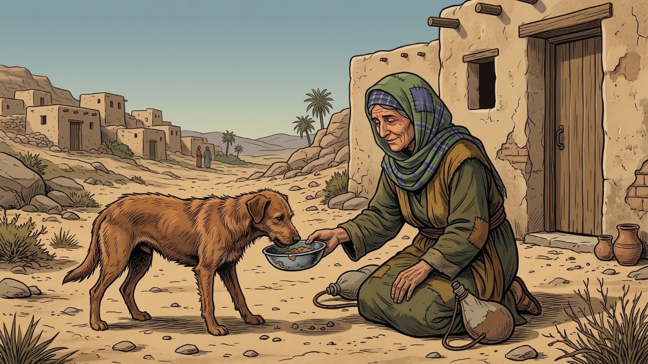 حكاية المرأة الفقيرة التي كانت تطعم كلبًا ضالًا كل يوم… ثم حدث ما لم يتوقعه أحد!
