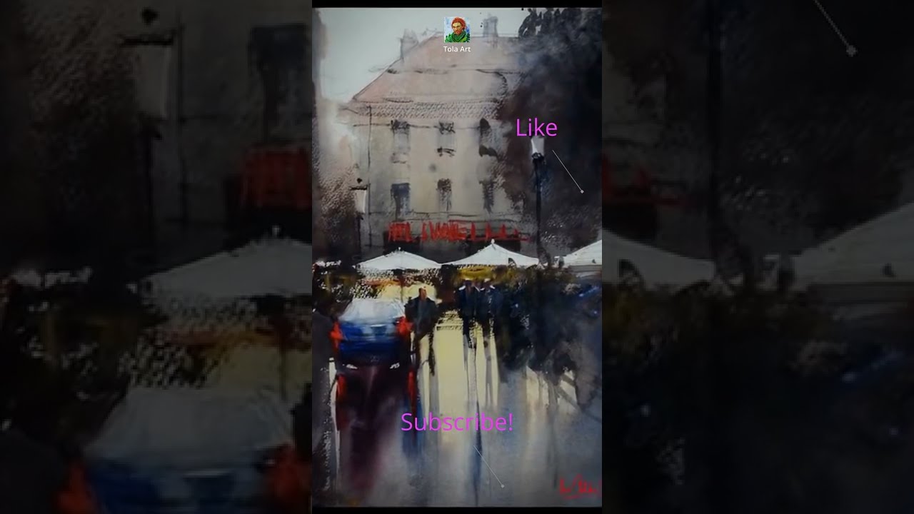 How to Paint Rainy Day City 🧑&zwj;🎨 Watercolor Master Alvaro Castagnet #shorts #painting