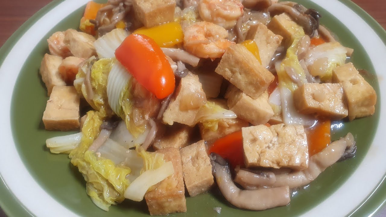 COOKING VLOG II SHRIMP WITH TOFU AND VEGETABLES RECIPE II ShinAmy신아미