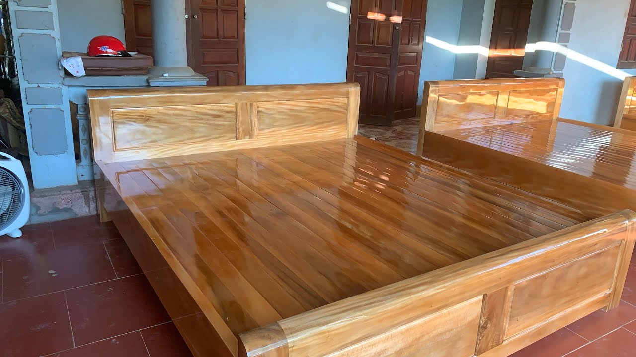 Giường gỗ lát chun 2mx2m2  giá bình dân