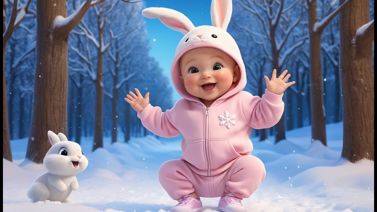 Snow Bunny Hop | Fun Winter Learning & Action Video for Toddlers