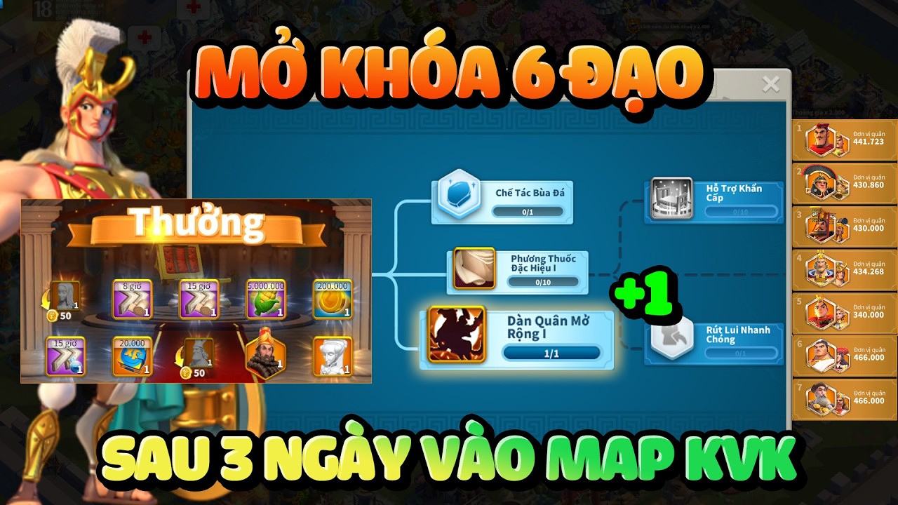 Nâng Pha Lê Thế Nào Để Mở Khóa 6 Đạo Nhanh Nhất Rise of Kingdoms - Đội Hình 6 Đạo Cho Mọi Người Chơi