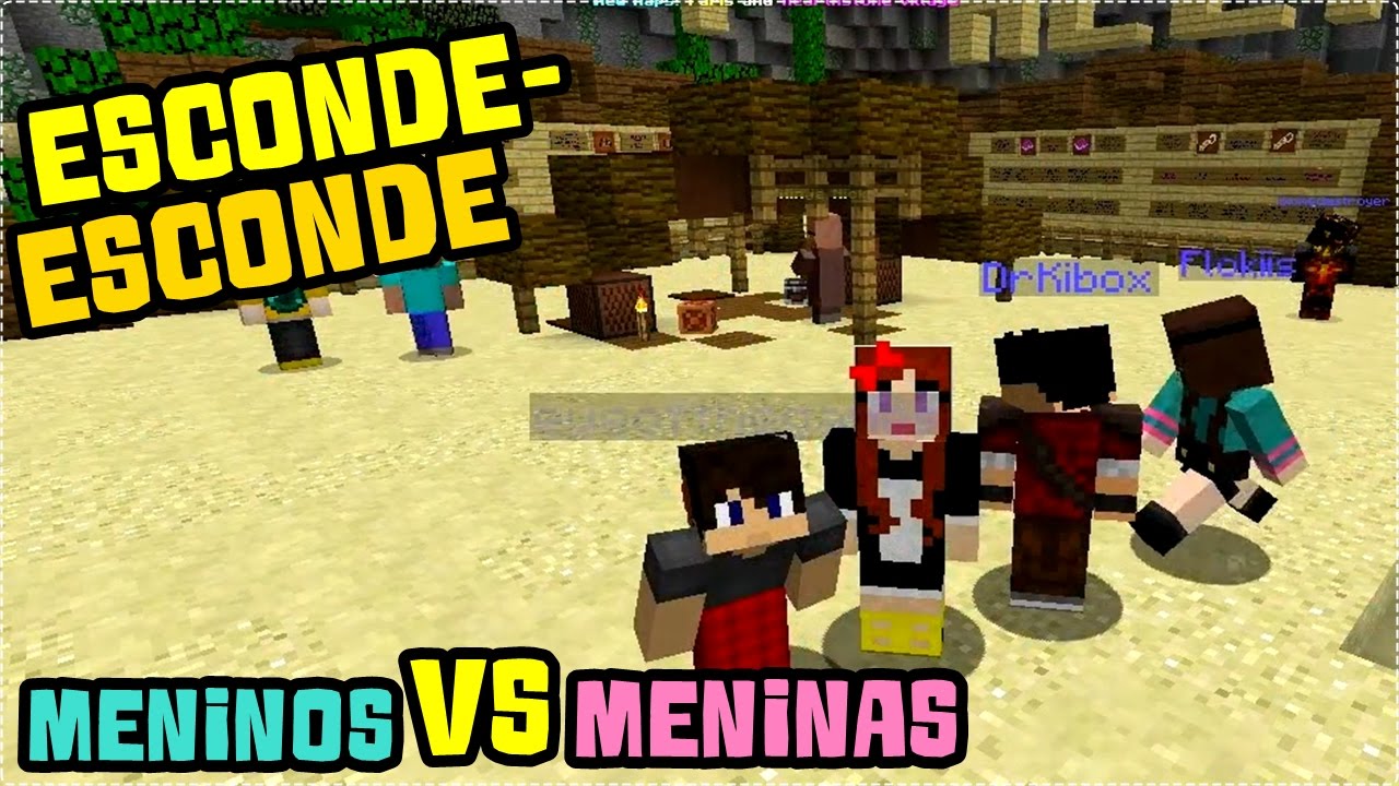 Minecraft: MENINAS VS. MENINOS! c/ Flokiis, Marcio, Kibox ( Hide n Seek)