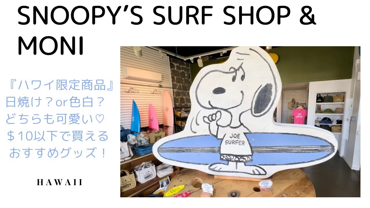 【ハワイVlog】 ファン必見‼︎ ハワイ限定スヌーピーのお店全店紹介！Snoopy’s surf shop & Moni Honolulu
