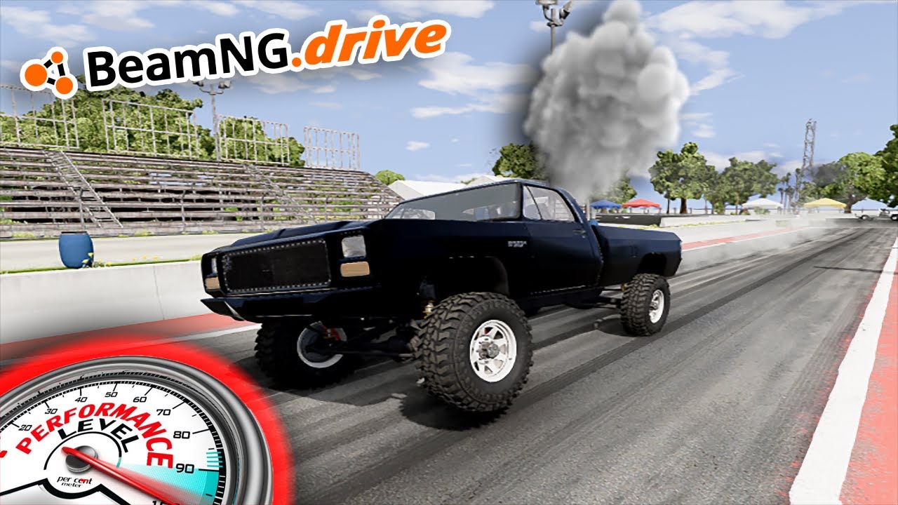 BeamNG.drive MP - БЕЗУМНЫЙ 2000-СИЛЬНЫЙ ДРЭГ-ТРАК CUMMINS ПЕРВОГО ПОКОЛЕНИЯ (С КРУГЛОЙ РАМОЙ!)