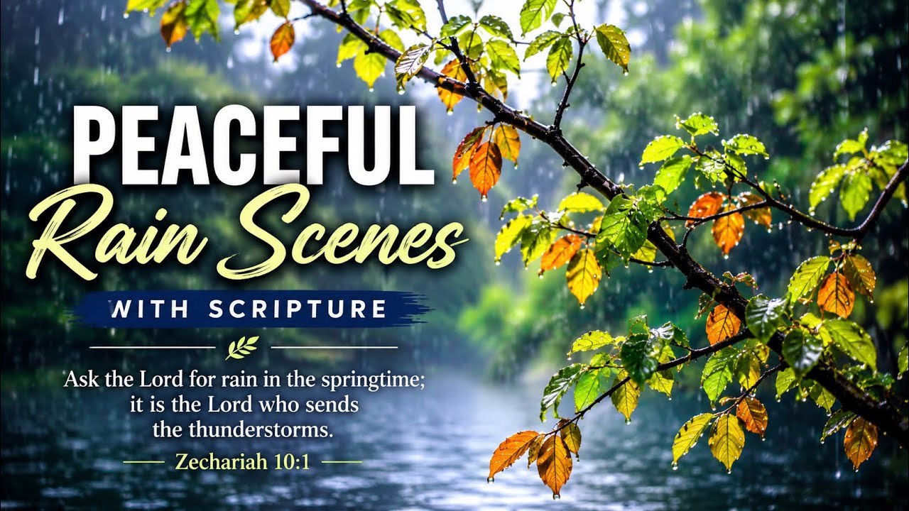 Peaceful Rain Scenes with Scripture | Quiet Time in GOD'S Word