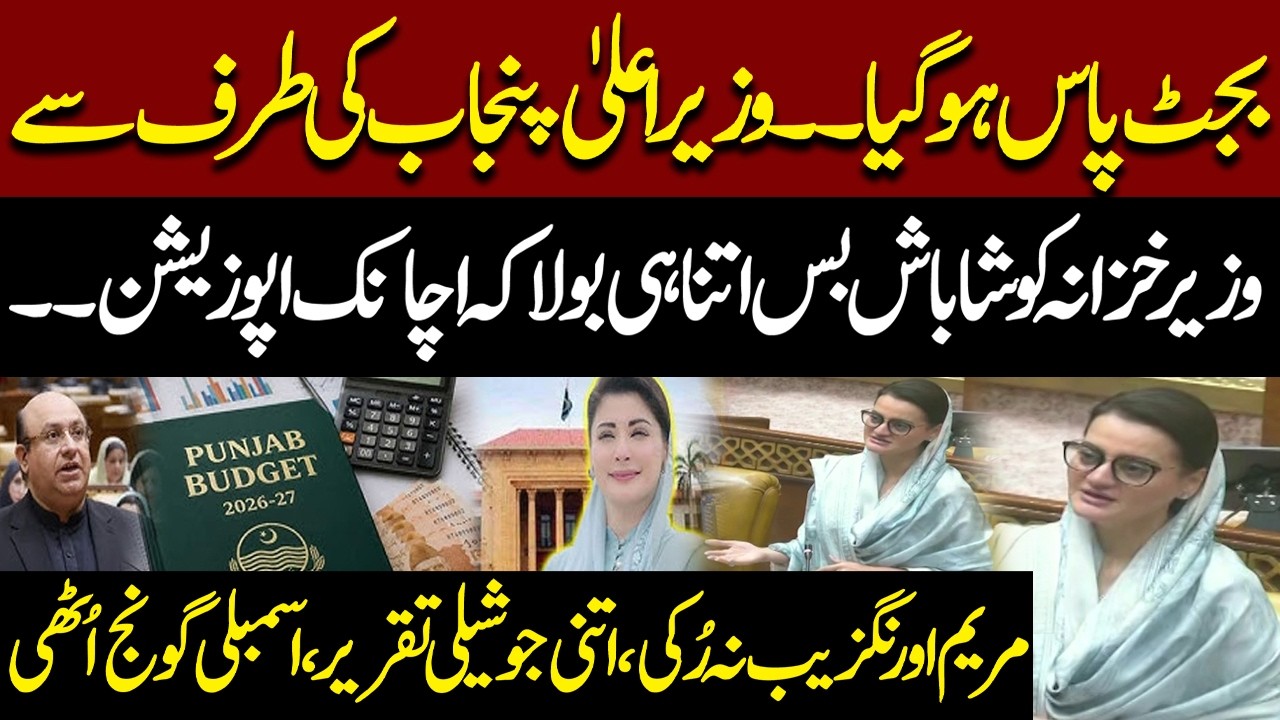 Budget 2026 - CM Praises Finance Minister | PMLN vs PTI | Maryam Aurangzeb's Powerful Speech