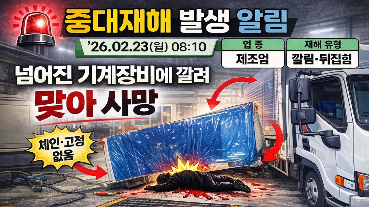 🚨(26.2.23 사망_깔림.뒤집힘)단3초! 생사의 갈림길!#중대재해 #실제상황 #안전교육#법령해석 