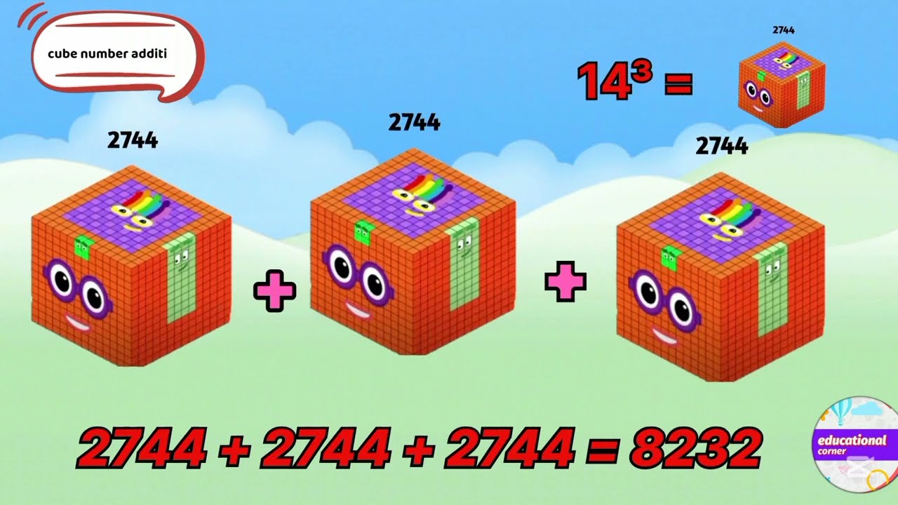 ADDITION OF NUMBERBLOCKS THREE SAME CUBES NUMBERS | 3 DUPLICATE NUMBERS