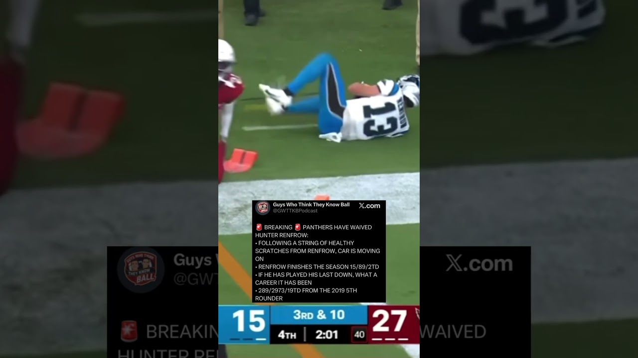 BREAKING🚨 PANTHERS WAIVE HUNTER RENFROW 