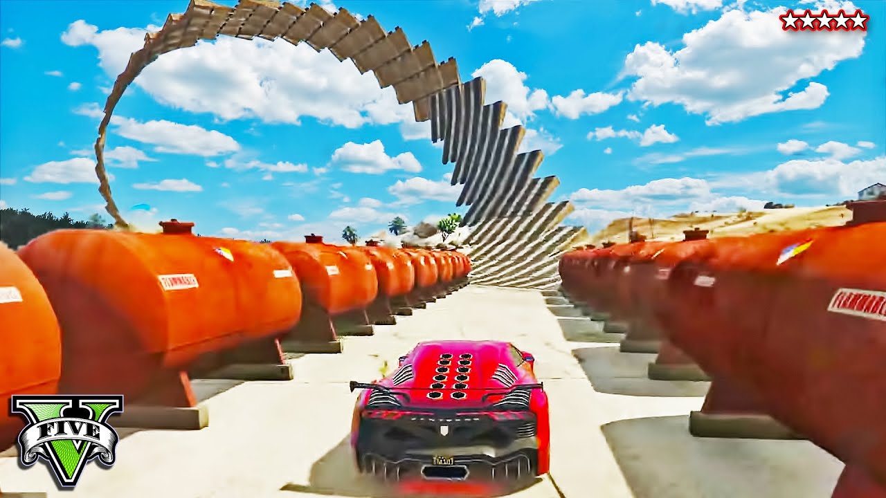 GTA 5 Online | 360° Epic Inverted Spiral Race | BEST Stunt Race Ramp EVER!! | GTA 5 Funny Moments