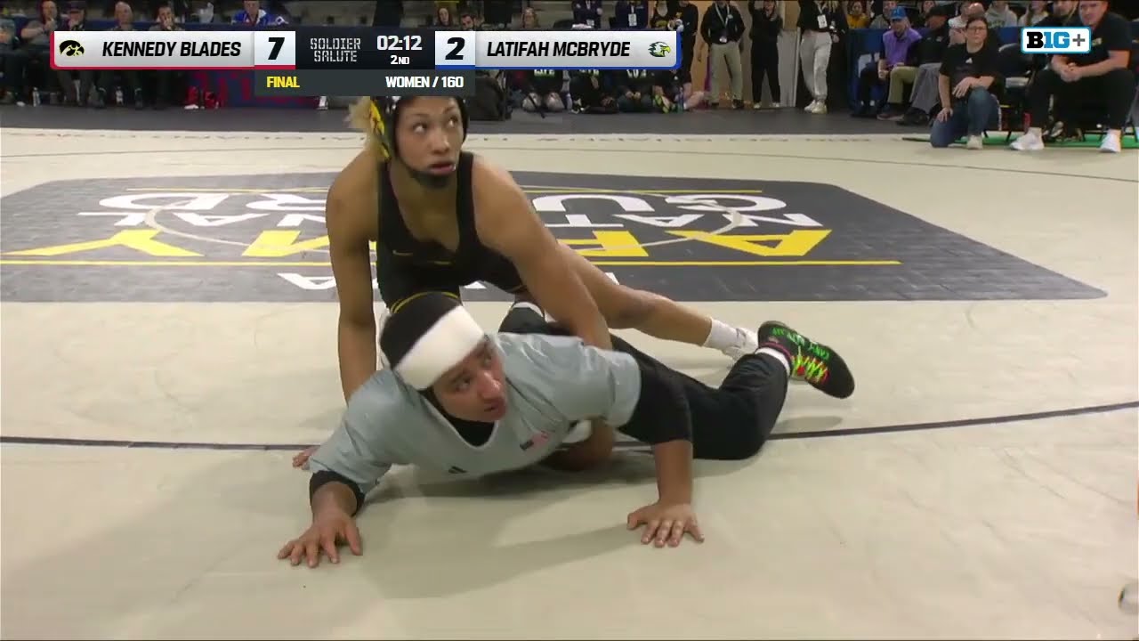 Soldier Salute Highlights Kennedy Blades Wins 160 LBs Title | Iowa Women's Wrestling