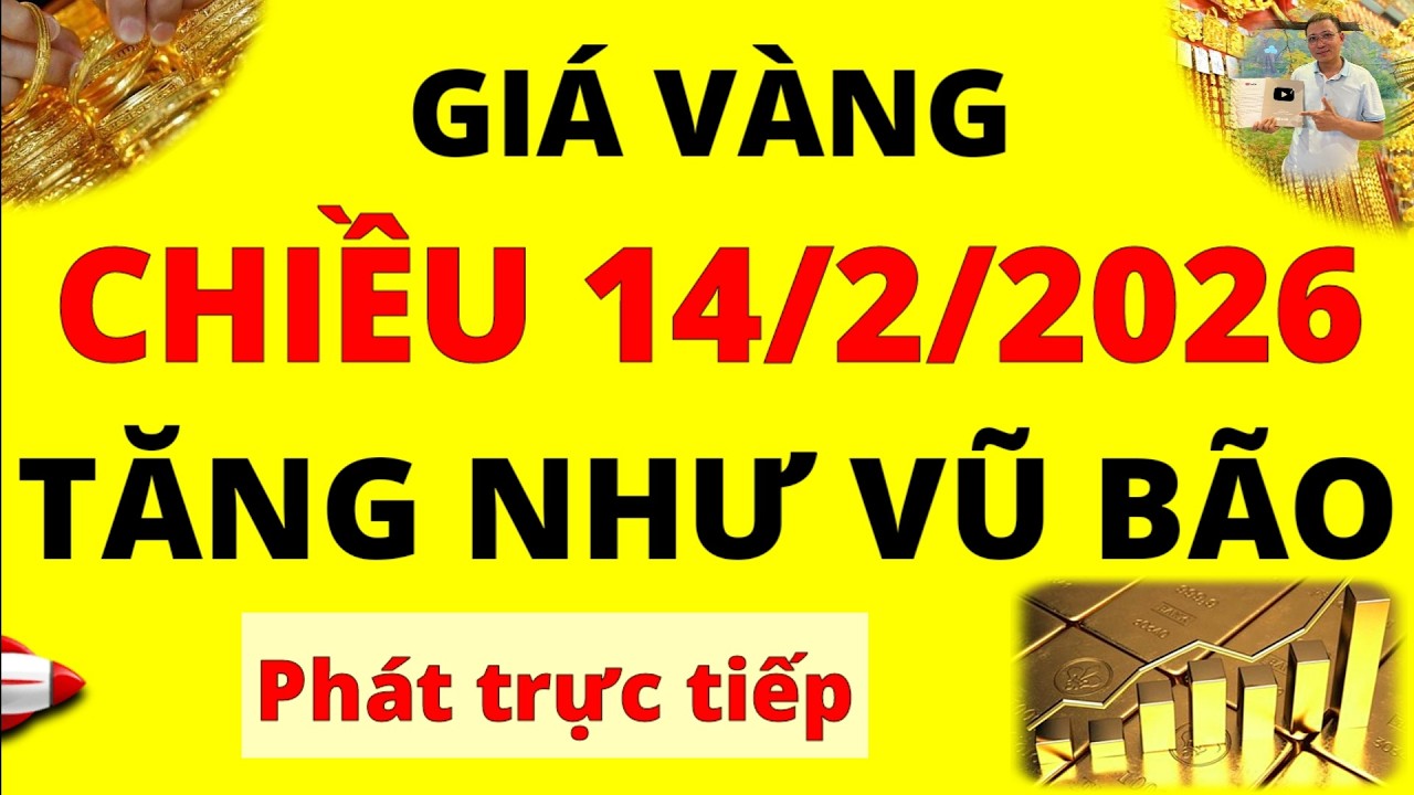 Trực tiếp giá vàng Chiều hôm nay ngày 14/2/2026 - Tăng như vũ bão giá vàng 9999, Sjc, Btmc và Doji