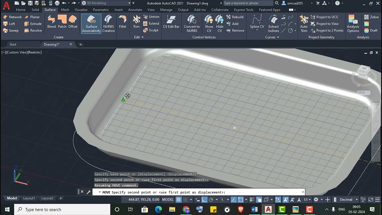 Autocad surface modeling tutorial |  Autocad creates surfaces from polyline