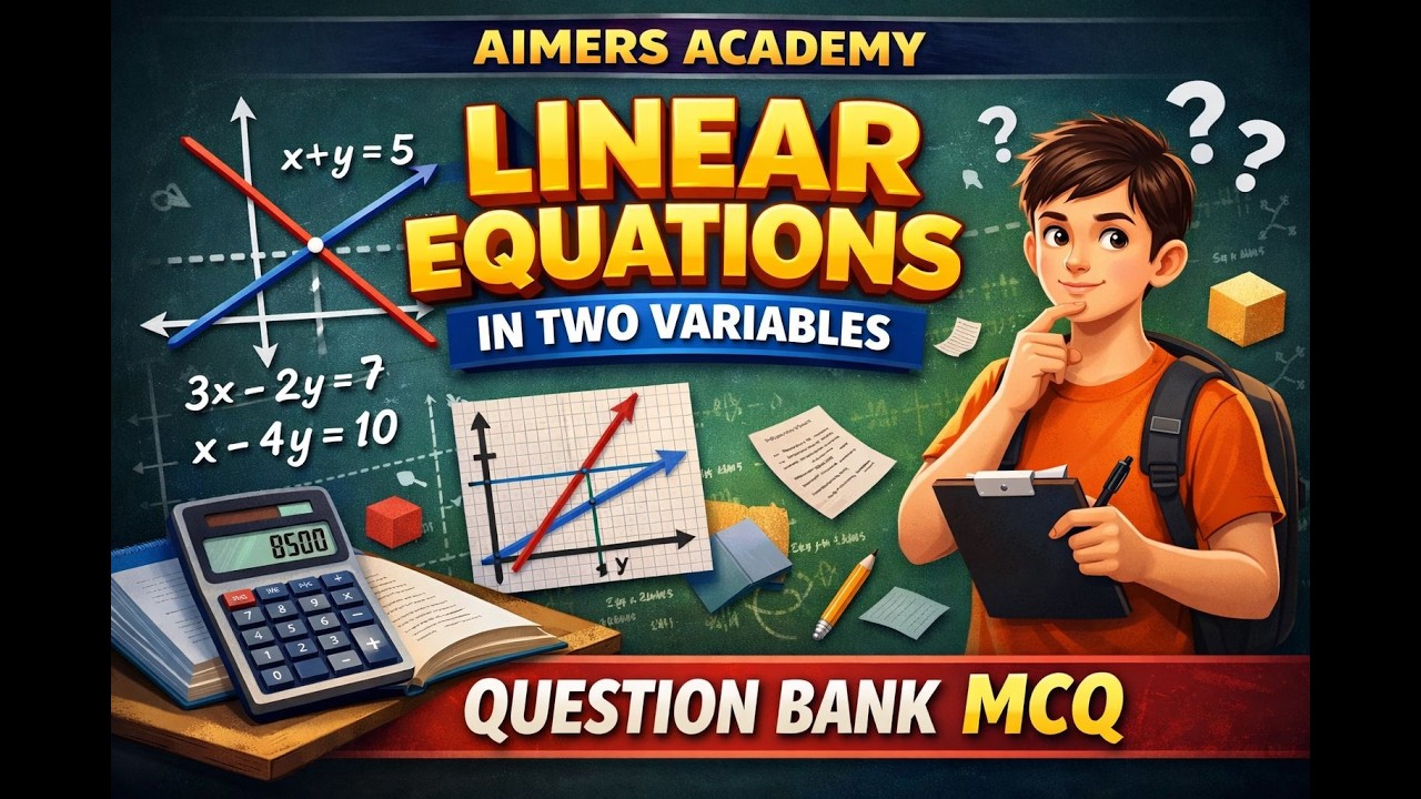 Board Exam 2026 🔥 Linear Equations in Two Variables MCQ Practice | Aimers Academy📘
